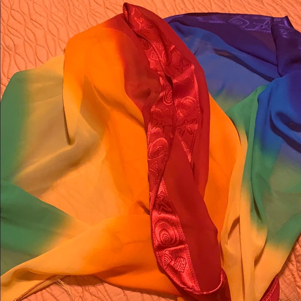 Colorful Scarf/Wrap  w Seashell Edge NWOT